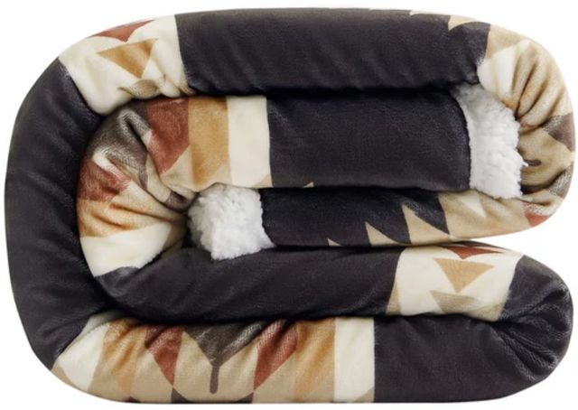HiEnd Accents Yosemite Campfire Black Sherpa Throw-3