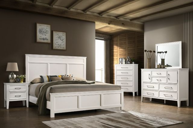 New Classic® Home Furnishings Andover 4-Piece White King Bedroom Set-1