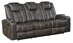 Mazin Furniture McBride Brown/Grey Power Reclining Sofa