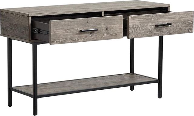 Magnussen Home® Fenwick Whitetail Brown Rectangular Sofa Table with Matte Black Base-1