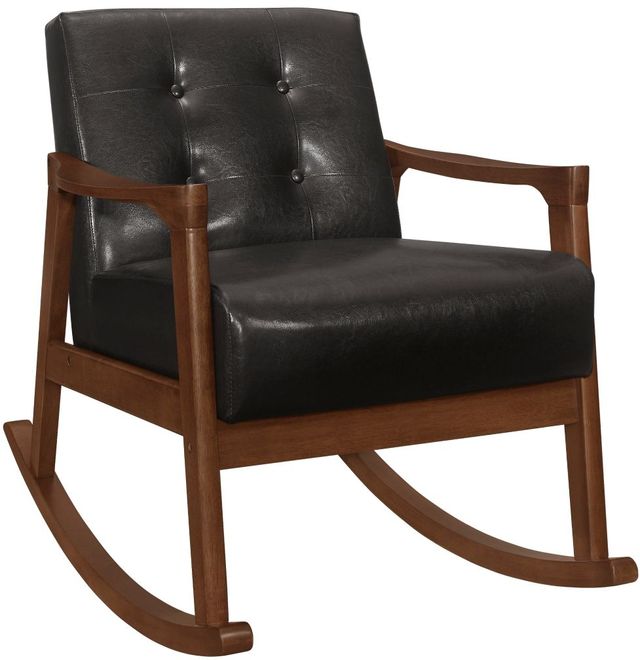 Mazin Furniture Auden Dark Brown Upholstered Rocking Chair