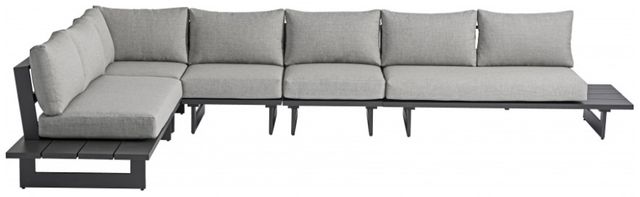 Meridian Furniture Maldives 2-Piece Dark Gray/Gray Aluminum/Fabric 102" Outdoor Modular Sectional-1