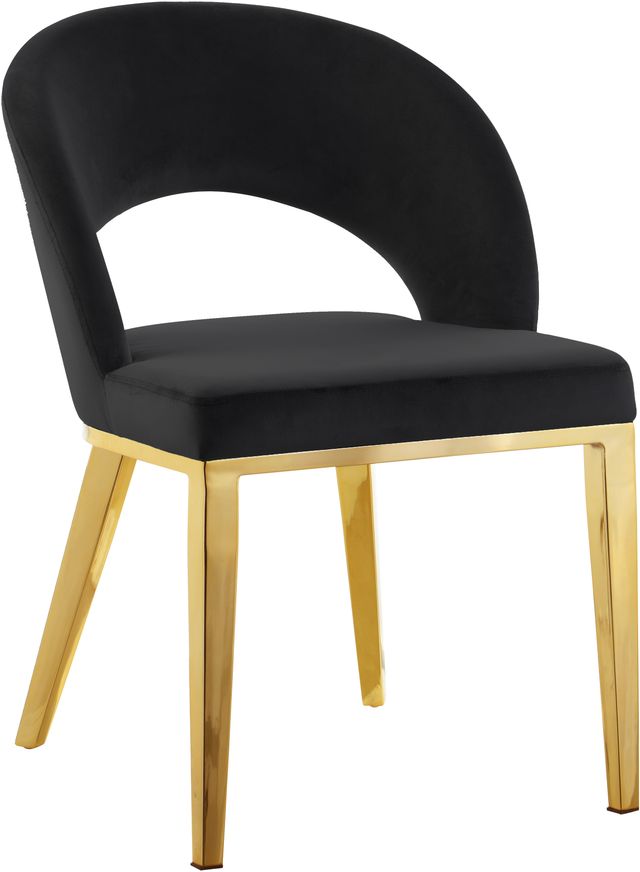 Meridian Furniture Roberto Black/Gold Velvet Dining Chair-0