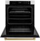 ZLINE Autograph Edition Professional 30" Stainless Steel Single Electric Wall Oven with White Matte Door and Polished Gold Accents-2