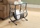 Monarch Specialties Inc. Glass Top Magazine End Table with Satin Black Meta Base-1