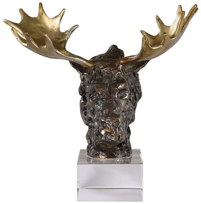 Uttermost® Moose Bust Bronze Sculpture-3
