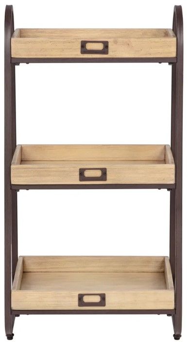 Linon Rustic Brown Three Tiered Storage Shelf-3