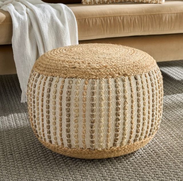Nourison Home™ Mina Victory Lifestyle Ivory Pouf-1