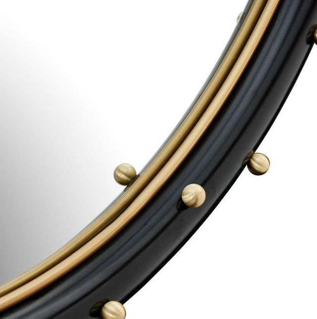 Uttermost® Helia Antique Gold/Matte Black Round Mirror-4