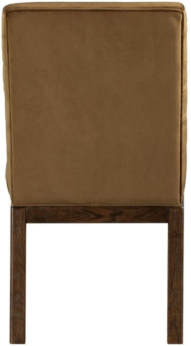Meridian Furniture Evelyn Saddle/Walnut Velvet Upholstered Side Chair-3