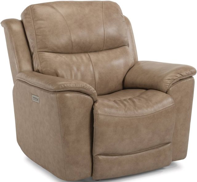 Flexsteel® Cade Beige Power Recliner with Power Headrest and Lumbar-0