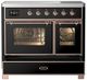 Ilve® Majestic III 40" Glossy Black Pro Style Induction Range with Triple Glass Door and Copper Trim-2