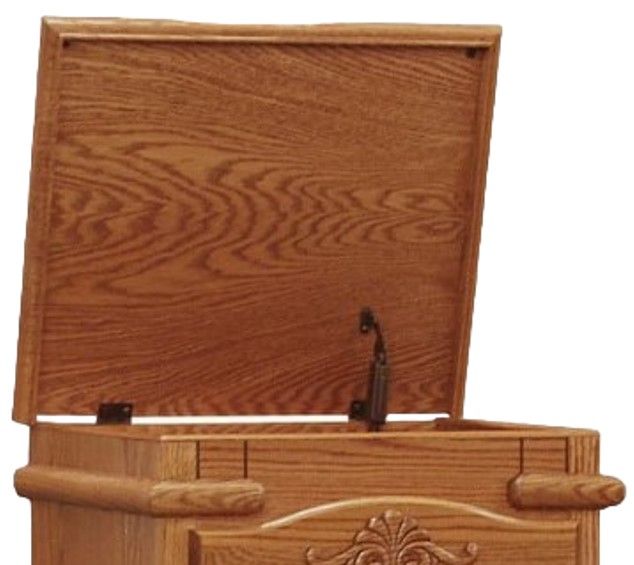 Wolfcraft Furniture Vintage Brown Nightstand with Flip Top-3