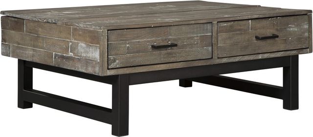 Signature Design by Ashley® Mondoro Grayish Brown Lift Top Coffee Table with Black Base-0
