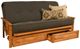 Kodiak Furniture Monterey Linen Charcoal/Butternut Full Storage Futon with Mattress-0