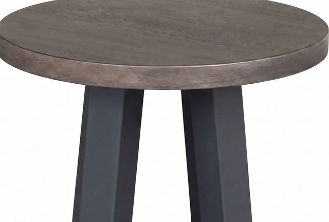 Sunny Designs™ Rowan Brown Round Chairside Table Black Base-2
