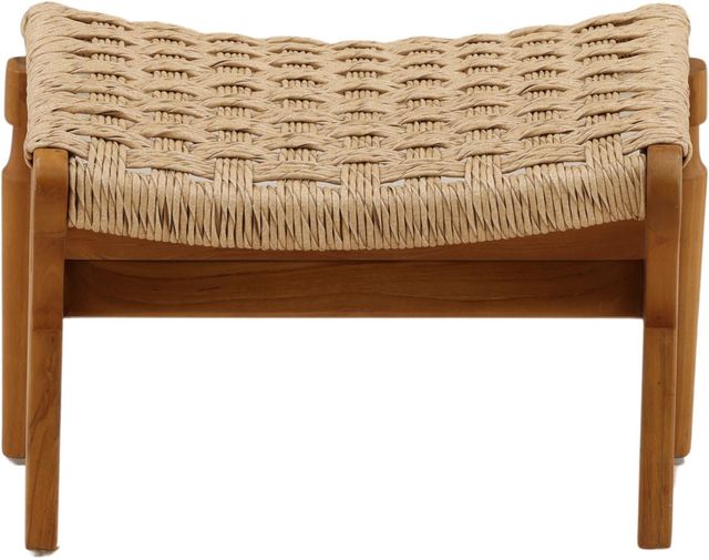 Dovetail Furniture Parley Natural Rattan/Wooden Outdoor Ottoman-1