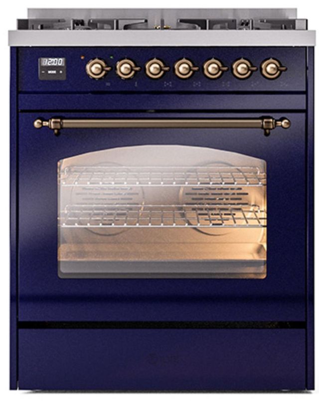 Ilve® Nostalgie II Series 30" Midnight Blue Pro Style Dual Fuel Range-2