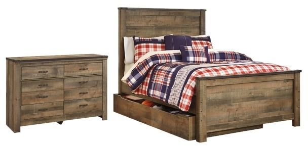 Signature Design by Ashley® Trinell 2-Piece Brown Full Panel Storage Bed Set-0