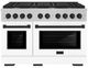 ZLINE Autograph Edition 48" Satin Stainless Steel Pro Style Gas Range with White Matte Door and Matte Black Accents-0