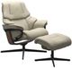 Stressless® by Ekornes® Customizable Reno Small Manual Recliner and Ottoman with Cross Base-0
