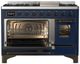 Ilve® Majestic III 48" Midnight Blue Pro Style Dual Fuel Liquid Propane Range with Triple Glass Door and Burnished Trim-3