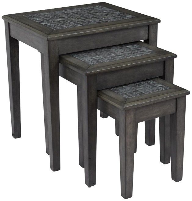 Jofran Inc. Gray Mosaic Nesting Table-0