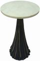 A & B Home White Side Table with Black Iron Base -2