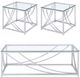Coaster® Lille 3-Piece Tempered Glass Top Occasional Table with Chrome Base Set-0