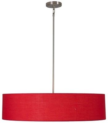 YHD Lyell Forks Chili Pepper Red/Satin Steel 5-Light Pendant Lighting-3