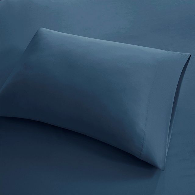 Olliix by Sleep Philosophy Smart Cool Microfiber Teal Queen Sheet Set-2