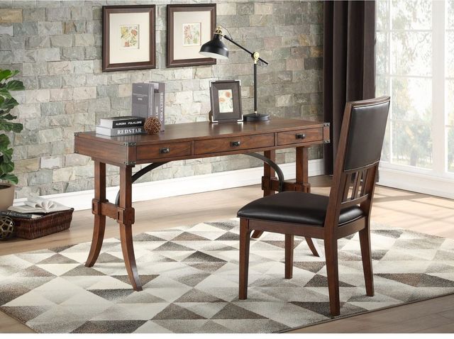 Mazin Furniture Frazier Park Brown Cherry Writing Desk-2