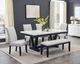 Crown Mark Genuine White Dining Table with Black Base-1