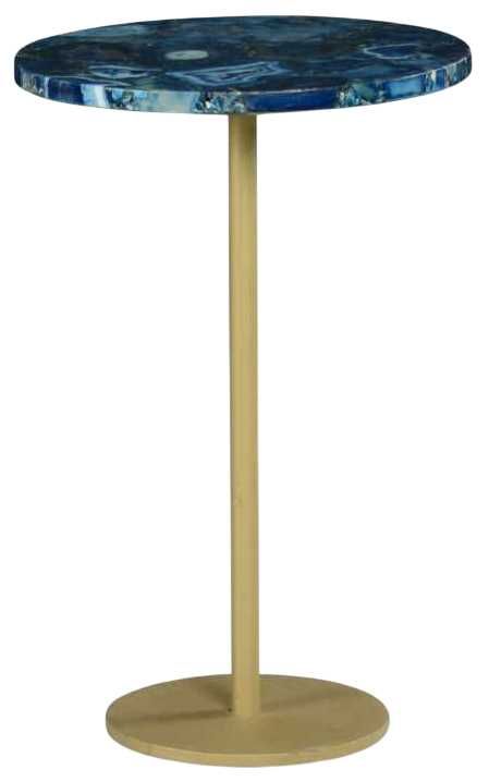 Steve Silver Co. Oceana Blue Side Table with Gold Base-0