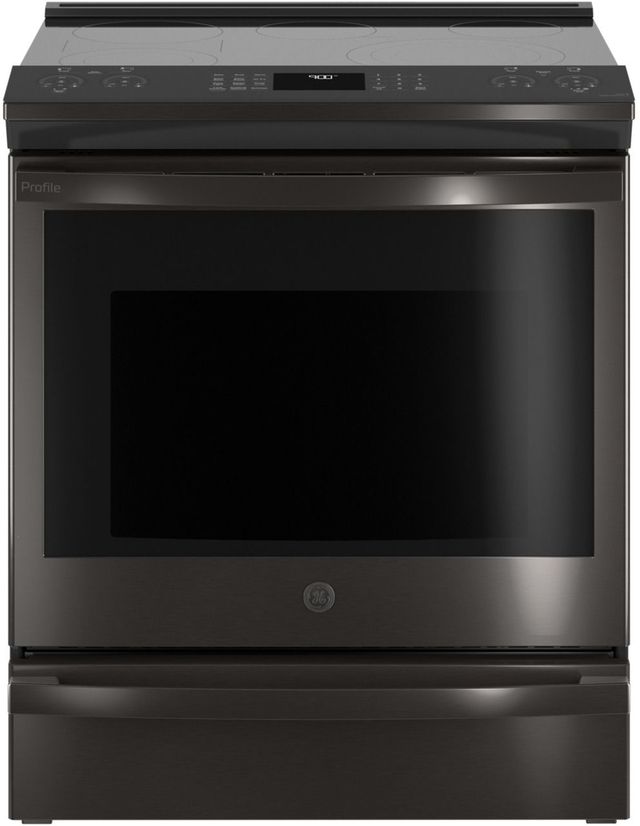 GE Profile™ 30" Fingerprint Resistant Black Stainless Slide-In Electric Range-0