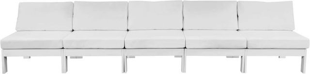 Meridian Furniture Nizuc 5-Piece White Outdoor Patio Modular Sofa-0