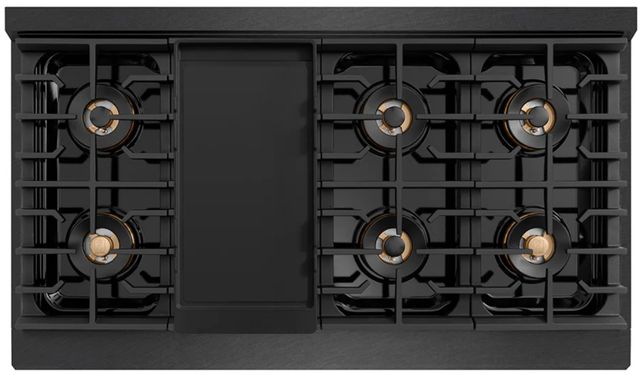 ZLINE Autograph Edition Paramount 48" Black Satin Stainless Steel and Polished Gold Accents Gas Rangetop with 8 Burner DuoPro™ Cooktop -3