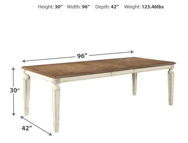 Signature Design by Ashley® Realyn Brown Dining Table with Chipped White Base-5