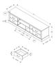 Monarch Specialties Inc. Dark Brown 72" Knotty Oak TV Stand with 4 Drawers-2