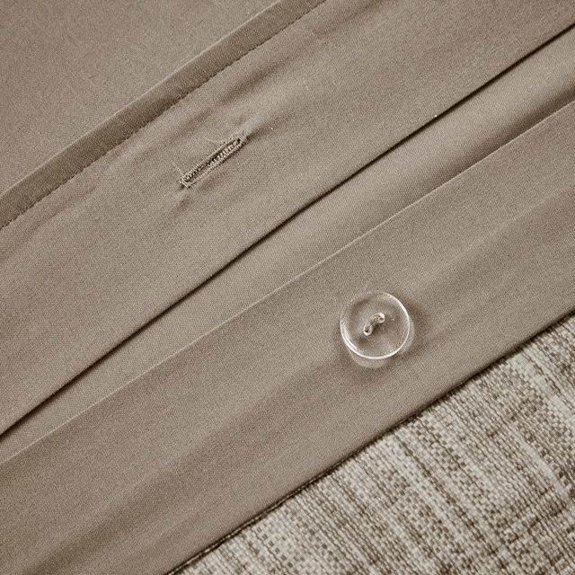 Olliix by Madison Park 3 Piece Taupe King/California King Walter Printed Seersucker Duvet Cover Set-4