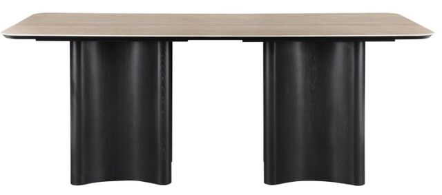 Meridian Furniture Corvina Travertine Rectangular Dining Table with Black Base-2