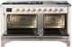 Ilve® Majestic III 60" Antique White Pro Style Dual Fuel Natural Gas Range with Solid Door and Copper Trim-1