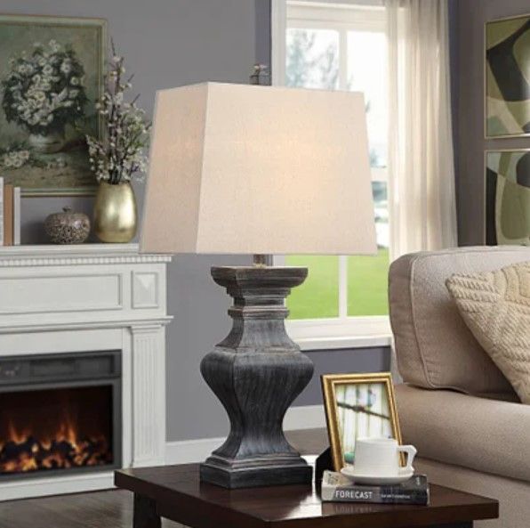 Stylecraft Malta Beige/Distressed Black Table Lamp-4