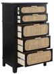 A & B Home Moskal Black Tall Chest with Five Rattan Drawers-2