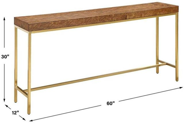 Uttermost® Moran Brown Console Table with Gold-Plated Frame-2