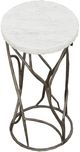 Fairfield® Palermo White Drink Table with Stainless Steel Base-2