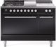 Ilve® Professional Plus II 48" Glossy Black Pro Style Dual Fuel Range-0