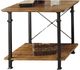 Mazin Furniture Factory Brown End Table with Black Metal Frame -3
