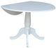 John Thomas Furniture® Dining Essentials Pure White Round Drop Leaf Pedestal Side Table-0