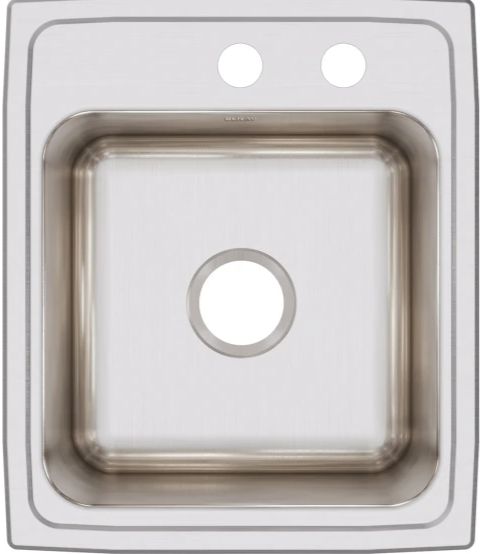 Elkay Lustertone® Classic Lustrous Satin 17" x 20" x 10-1/8" MR2-Hole Single Bowl Drop-In Sink-1